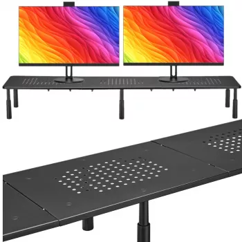 MOZOS SPM2 kahden näytön koroketeline, pöytäteline 1000x230x120 mm, musta