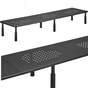 MOZOS SPM2 kahden näytön koroketeline, pöytäteline 1000x230x120 mm, musta