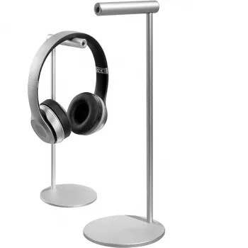 MOZOS HS-ALU alumiiniseoksesta valmistettu kuuloketeline over-ear-kuulokkeille, musta