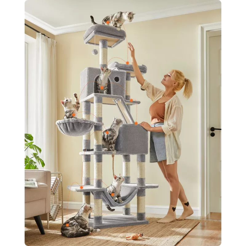 MOZOS Kitty Tree suuri raapimispuu kissoille, korkeus 206 cm