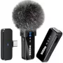 MOZOS MX2-DUAL langaton lavalier-mikrofonisetti älypuhelimille, 2 mikrofonia, 2,4 GHz, USB-C