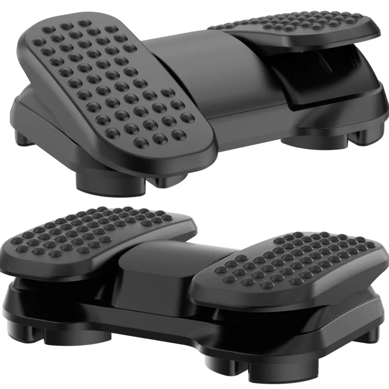 MOZOS FS6 toimiston jalkatuki, musta, säädettävä ergonominen jalkatuki hierontanystyröillä