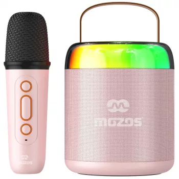 MOZOS MK pinkki karaokemikrofoni Bluetooth-kaiuttimella