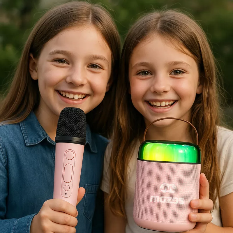 MOZOS MK pinkki karaokemikrofoni Bluetooth-kaiuttimella