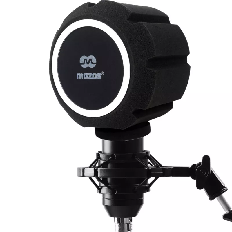 MOZOS PS-5 pallomainen vaahtomuovinen pop-suodatin mikrofonille - musta