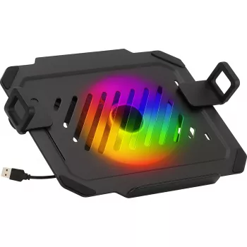 MOZOS LP-RGB kannettavan tietokoneen alusta näyttötelineille, VESA 75x75/100x100, musta, RGB-valaistus