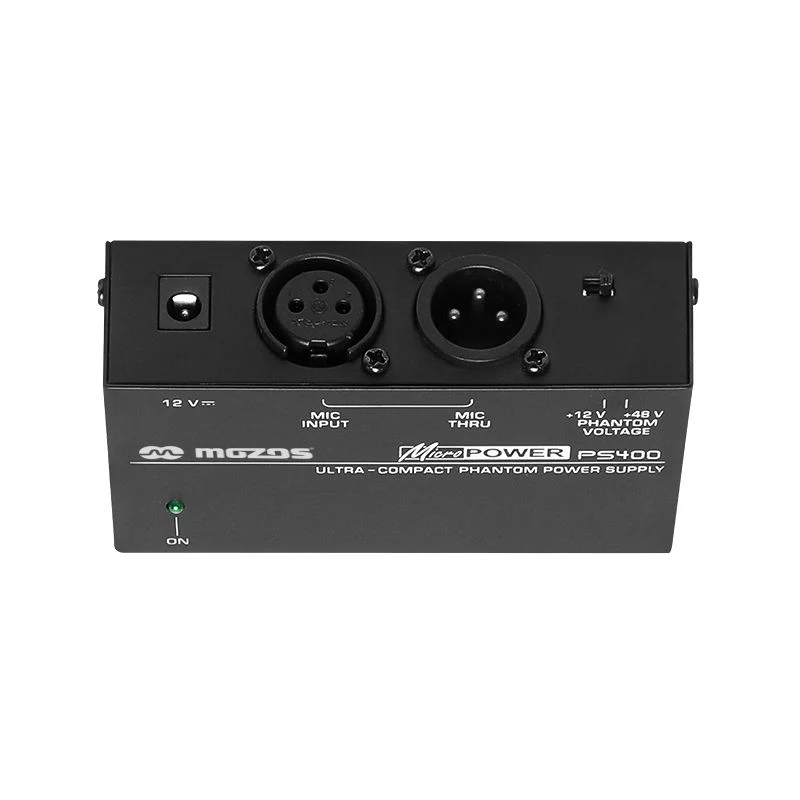 MOZOS PS400 phantom-virtalähde 12V / 48V XLR-mikrofoneille
