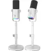 MOZOS GM-ONE valkoinen dynaaminen mikrofoni USB XLR RGB LED
