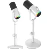 MOZOS GM-ONE valkoinen dynaaminen mikrofoni USB XLR RGB LED