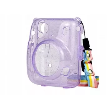 LOVEINSTANT suojakotelo Fujifilm Instax Mini 11 - läpinäkyvä violetti glitter