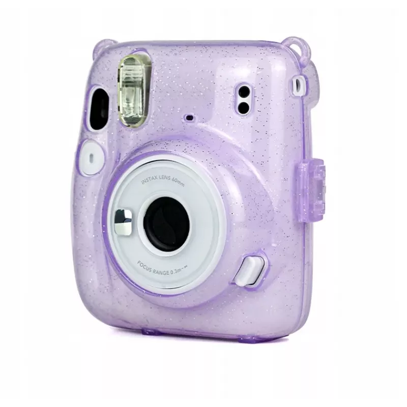 LOVEINSTANT suojakotelo Fujifilm Instax Mini 11 - läpinäkyvä violetti glitter