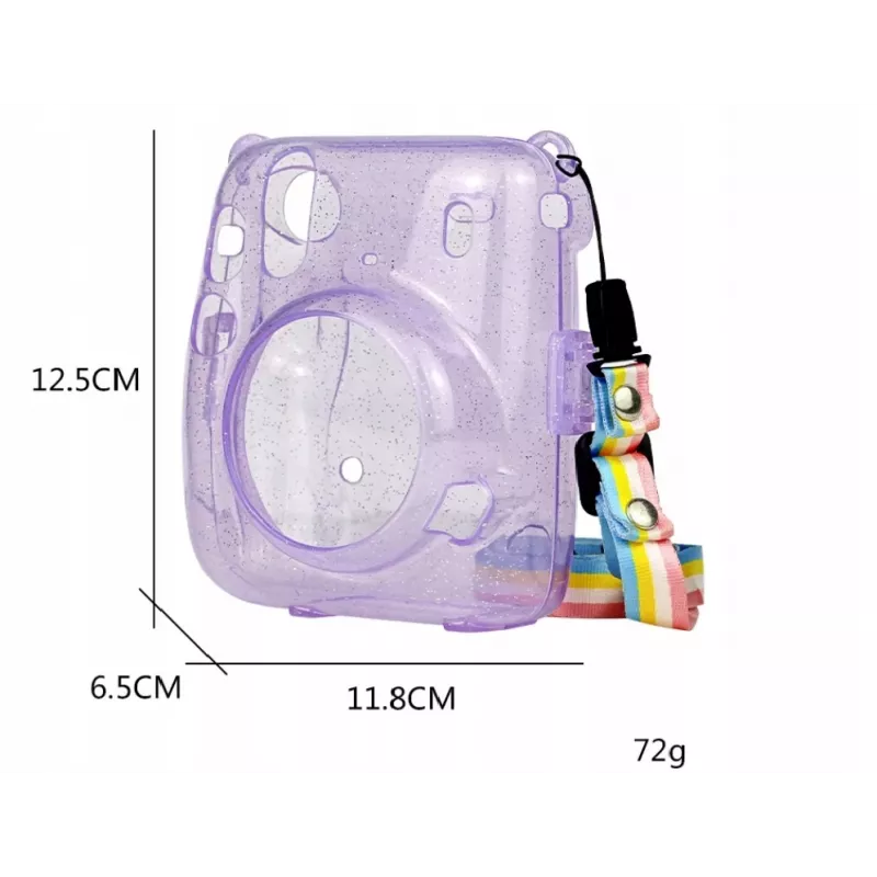 LOVEINSTANT suojakotelo Fujifilm Instax Mini 11 - läpinäkyvä violetti glitter