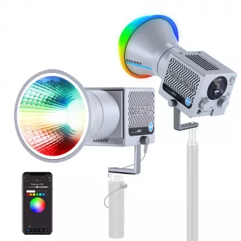 NEEWER HS60C 60W RGB COB LED -videovalo, 8700 luksia, CRI 97+, sovellus-/2.4G-ohjaus