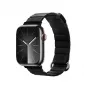 Crong Eclipse aito nahka magneettisilmukkarranneke Apple Watch 44/45/46/49 mm (musta)