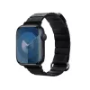 Crong Eclipse aito nahka magneettisilmukkarranneke Apple Watch 44/45/46/49 mm (musta)