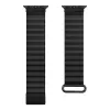 Crong Eclipse aito nahka magneettisilmukkarranneke Apple Watch 44/45/46/49 mm (musta)