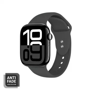 Crong Liquid Silicone kelloranneke Apple Watch 44/45/46/49 mm - grafiitti