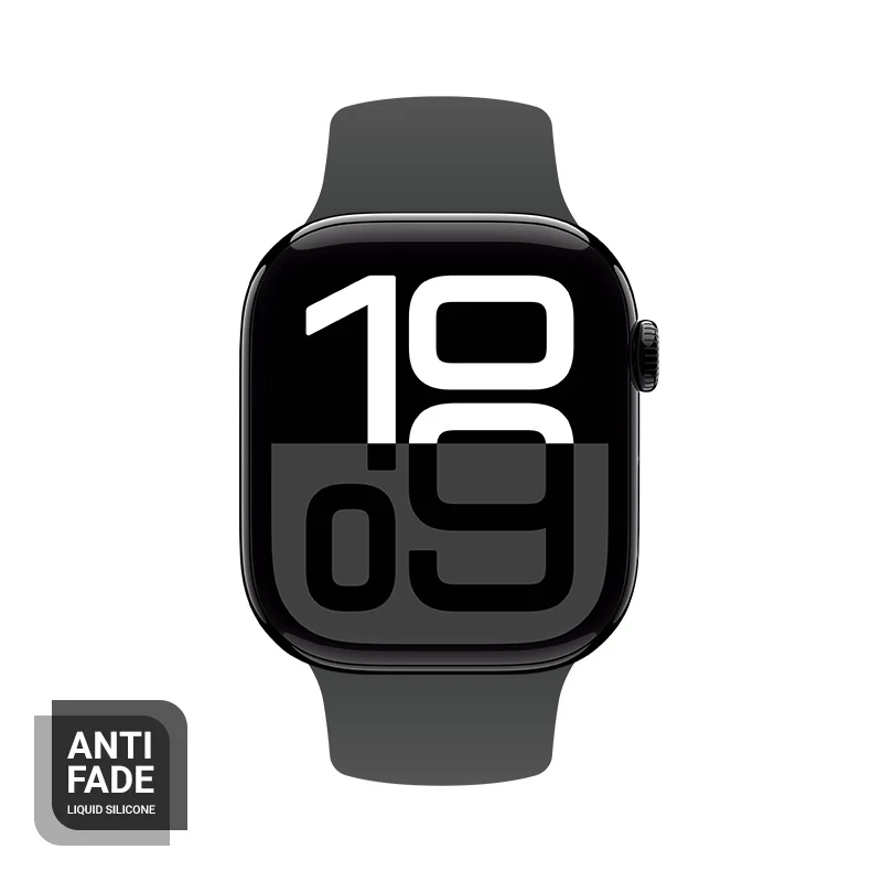 Crong Liquid Silicone kelloranneke Apple Watch 44/45/46/49 mm - grafiitti