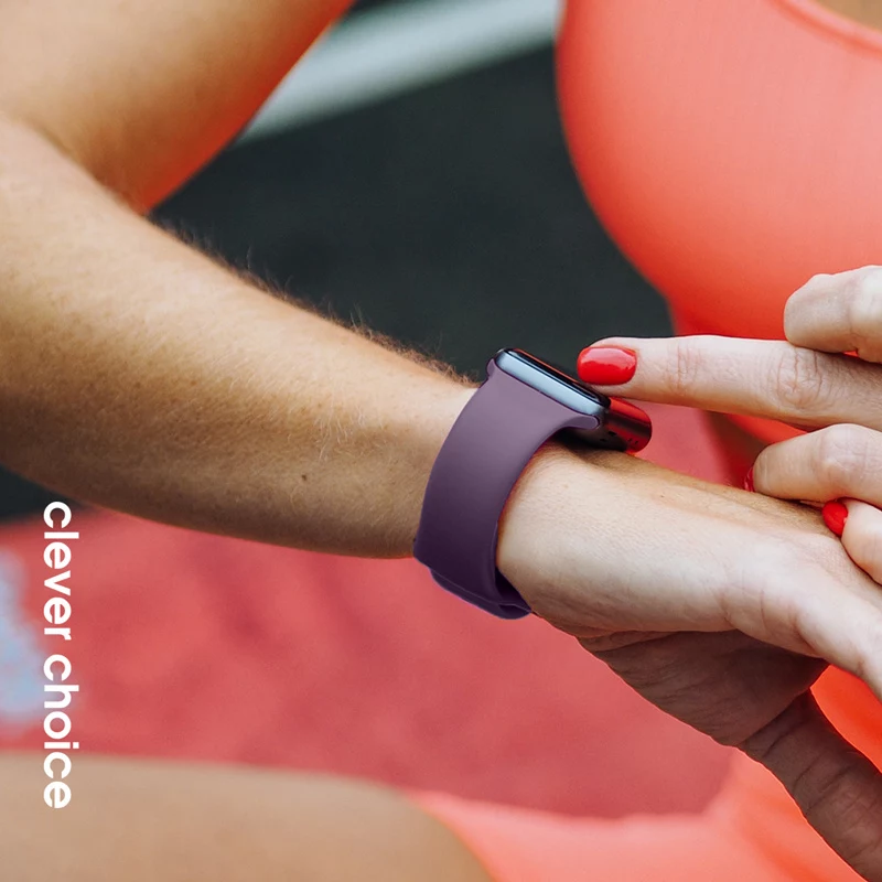 Crong Liquid Silicone Sport Band Apple Watch 44/45/46/49 mm - plum