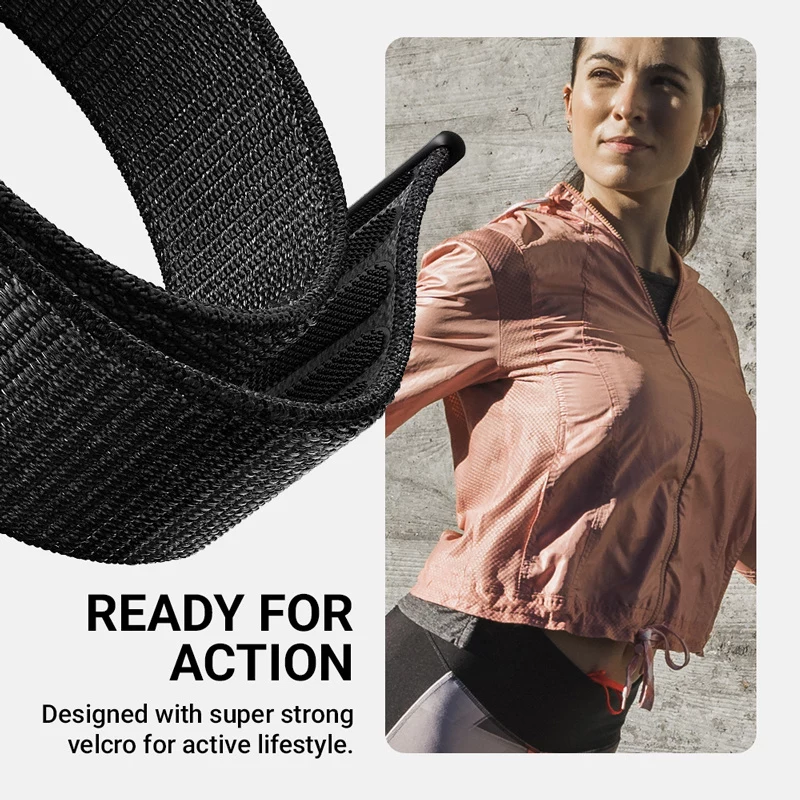 Crong Nylon Sport Loop Apple Watch 44/45/46/49 mm (night grey)