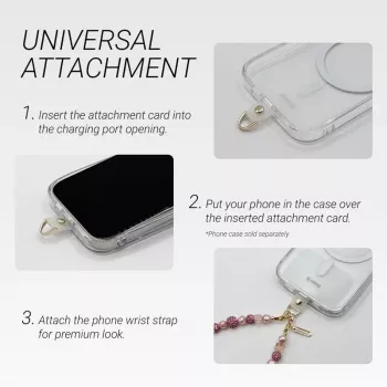 Crong Phone Crossbody -ranneke hopeaketjulla - universaali älypuhelinhihna