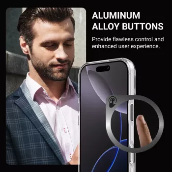 Crong Clear MAG Pro -kotelo Apple iPhone 15 Pro -puhelimelle MagSafe-yhteensopiva (läpinäkyvä)
