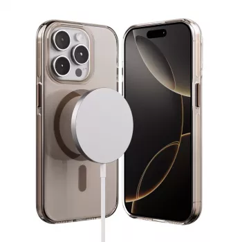Crong Clear MAG Pro -kotelo iPhone 15 Pro -puhelimelle MagSafe-yhteensopiva (aavikon väri)