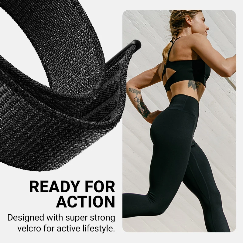 Crong Nylon Sport Loop Apple Watch 38/40/41/42 mm vihreä