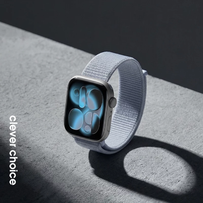Crong Nylon-ranneke Apple Watch 38/40/41/42 mm sininen