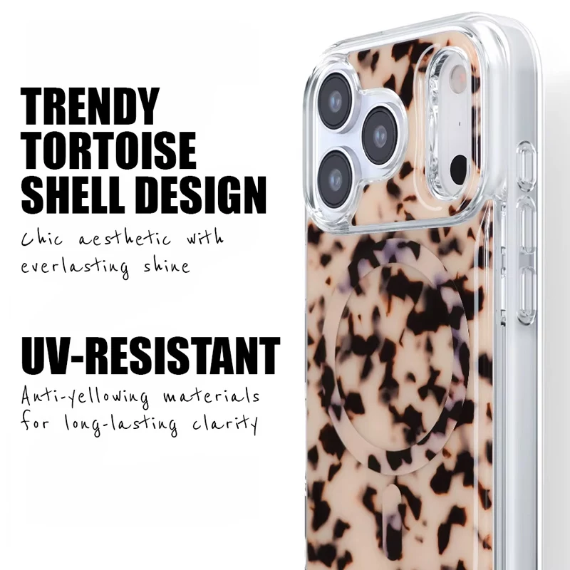 Crong Deluxe MAG Cover - takakansi Apple iPhone 17, MagSafe, Blonde Tortoise