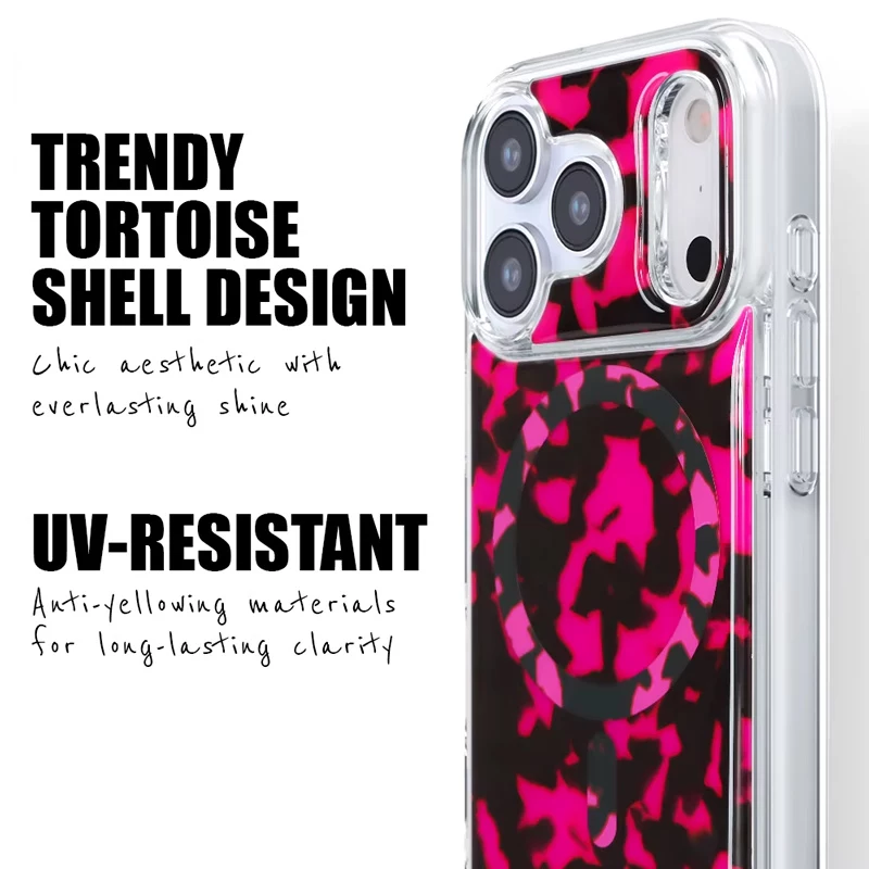 Crong Deluxe MAG Cover - takakansi Apple iPhone 17, MagSafe, Pink Tortoise