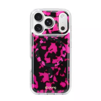 Crong Deluxe MAG Cover -suojakotelo iPhone 17 Pro Max -puhelimelle MagSafe-yhteensopivana (Pink Tortoise)