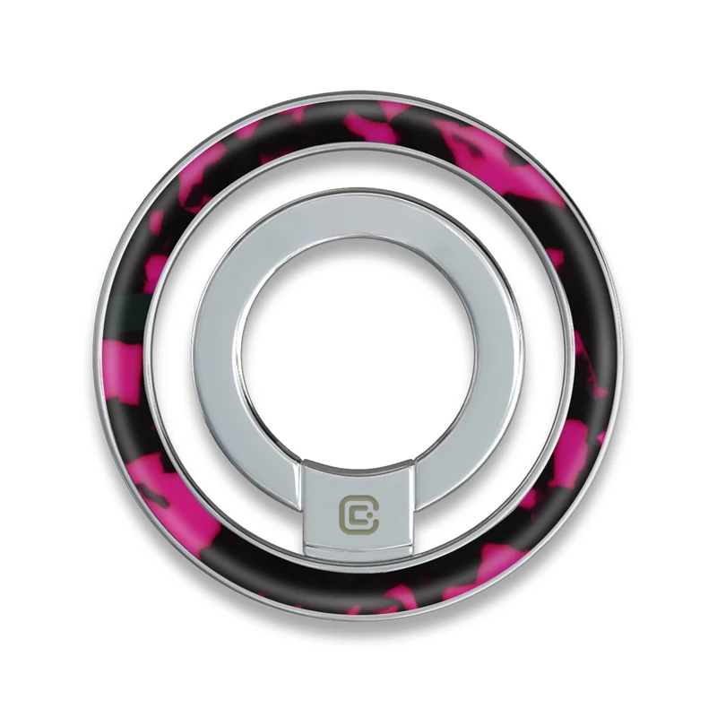 Crong Deluxe RING Holder - magneettinen puhelinrengasteline MagSafe (Pink Tortoise)