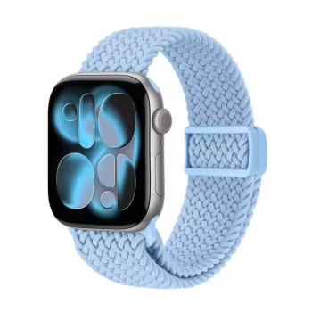 Crong Wave Band punottu nylon Solo Loop Apple Watch 38/40/41/42 mm -kelloon, sininen