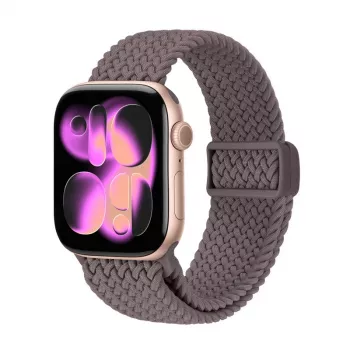 Crong Wave Band punottu nylonranneke Apple Watch 38/40/41/42 mm -kelloon, ruskea