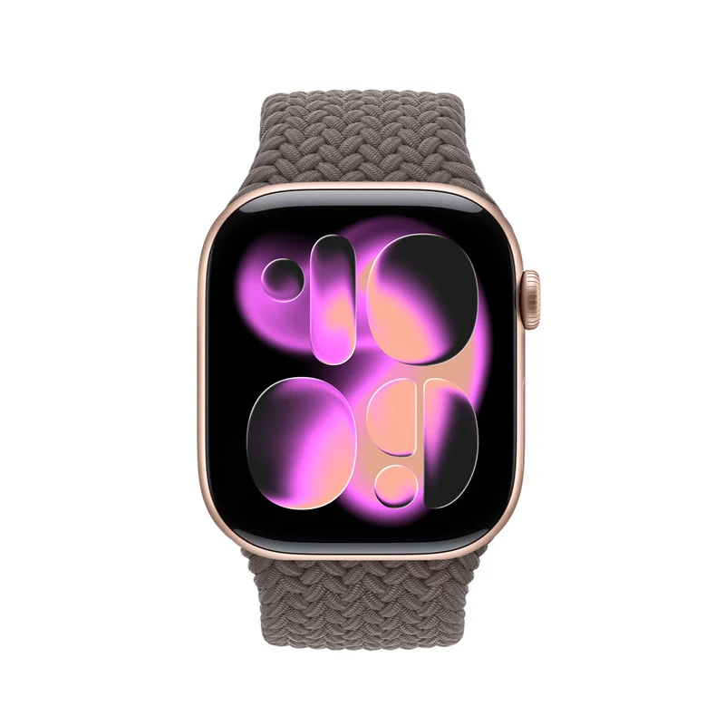 Crong Wave Band punottu nylonranneke Apple Watch 38/40/41/42 mm -kelloon, ruskea