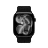 Crong Wave Band punottu ranneke Apple Watch 38/40/41/42 mm -kelloon (musta)