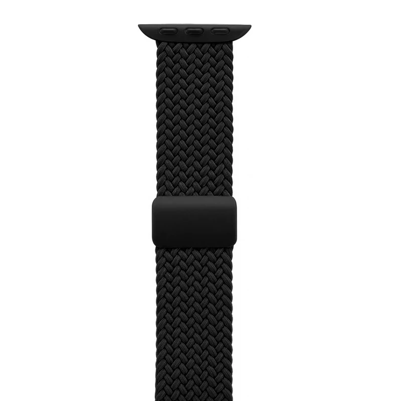 Crong Wave Band punottu ranneke Apple Watch 38/40/41/42 mm -kelloon (musta)