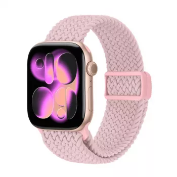 Crong Wave Band punottu nylon Solo Loop Apple Watch 38/40/41/42 mm -kelloon, pinkki