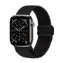 Crong Wave Band punottu nylonranneke Apple Watch 44/45/46/49 mm -kelloon (musta)