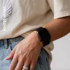 Crong Wave Band punottu nylonranneke Apple Watch 44/45/46/49 mm -kelloon (musta)