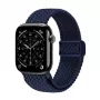 Crong Wave Band punottu nylon Solo Loop Apple Watch 44/45/46/49 mm -kelloon (Navy Blue)