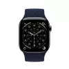 Crong Wave Band punottu nylon Solo Loop Apple Watch 44/45/46/49 mm -kelloon (Navy Blue)