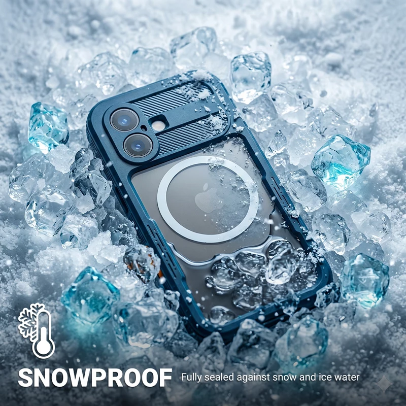 Crong Seal Cover IP68 vesitiivis kotelo Apple iPhone 17 Pro (merensininen)