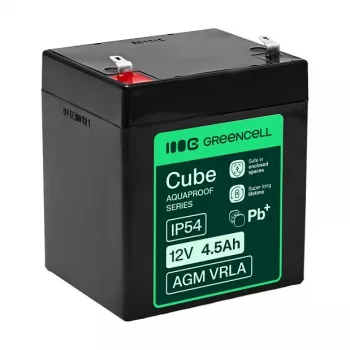 Greencell AGM VRLA 12V 4,5Ah huoltovapaa akku kassakoneet, lelut, kamerat (90x70x106mm)