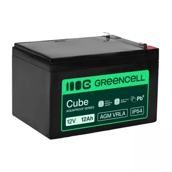 Greencell AGM VRLA 12V 12Ah huoltovapaa akku kassakoneet, lelut, kamerat (151x98,5x95mm)