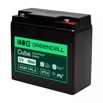 Greencell AGM VRLA 12V 18Ah huoltovapaa akku kassakoneet, lelut, kamerat (181x77x167mm)
