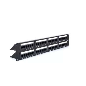 RACKTEL RL-PP4885E 48-porttinen Cat.5e UTP patch-paneeli 2U 19 inch musta