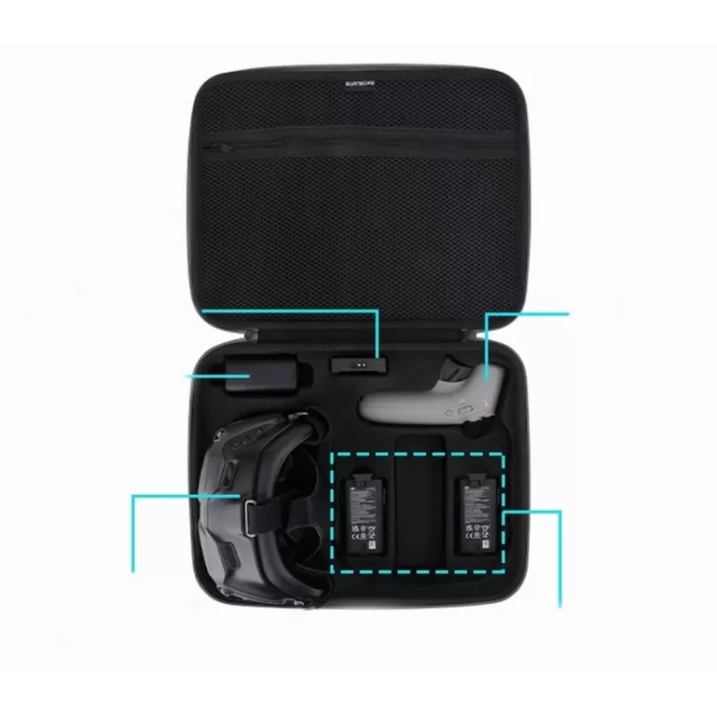 SUNNYLIFE kova kuljetuskotelo DJI Avatalle, Goggles 2:lle ja ohjaimelle - musta