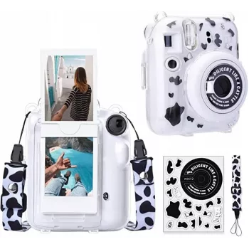LOVEINSTANT kotelo Fujifilm Instax Mini 12 tarroilla - lehmäkuvio